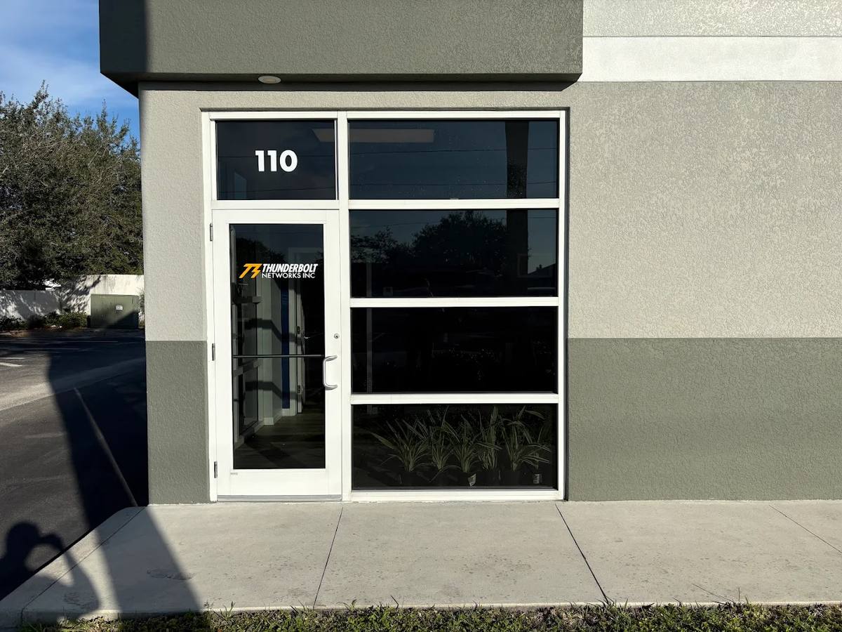 Thunderbolt Networks has moved to a new office location at 6600 Taylor Road in Punta Gorda, giving us more space for operations and equipment.